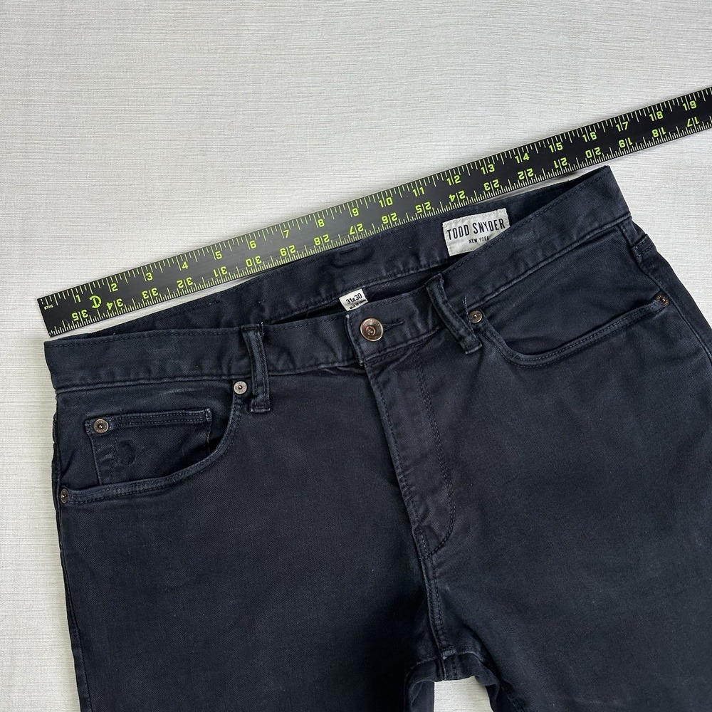 Todd Snyder Five Pocket Stretch Chino Jeans Men Measures 32 x 29.5 Black Faded - Picture 6 of 10